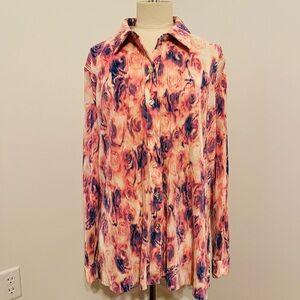 Bar III Multicolor Pleated Shirt